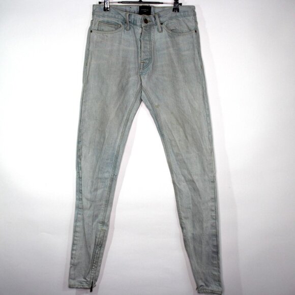 Fear Of God Mens 31 x 35 Ankle Zip Skinny Jeans C945